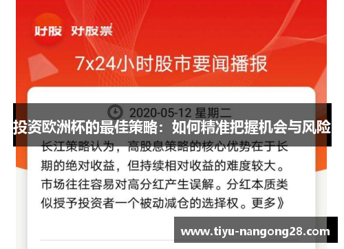 投资欧洲杯的最佳策略：如何精准把握机会与风险